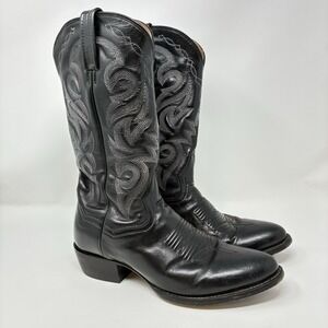 Dan Post Boots Milwaukee Black Leather Mens Cowboy Western DP2110R Sz 8.5D EUC